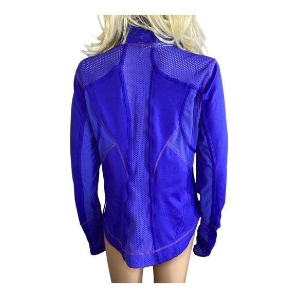 Zella Double Mesh Workout Track Jacket Purple size XL Slimming Cooling - Picture 6 of 16